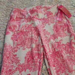Lilly Pulitzer Palm Beach Anniversary Toile 25" Corso Crop Pant size 8 Brand New